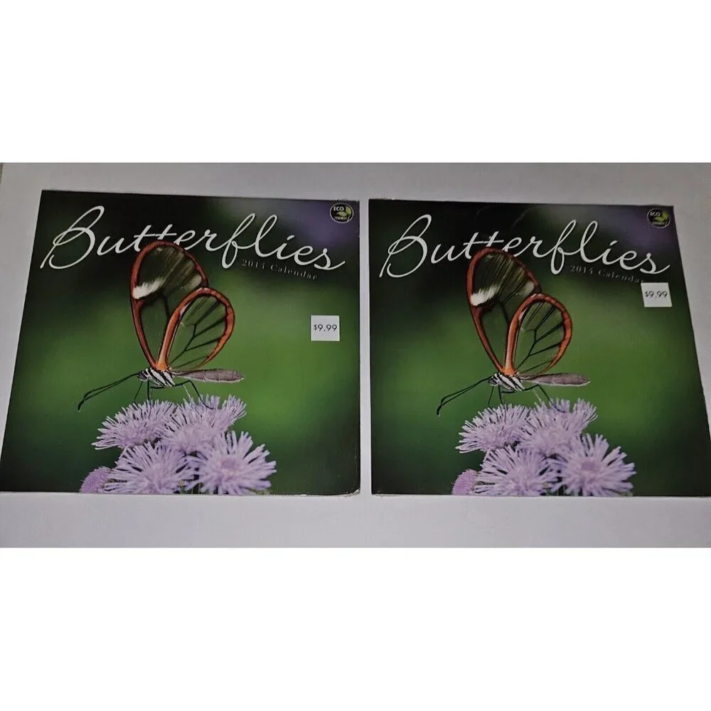 7 Dups 2014 Butterflies Calendar Lot 12x12 Prop (dates line up with 2025) SEALED